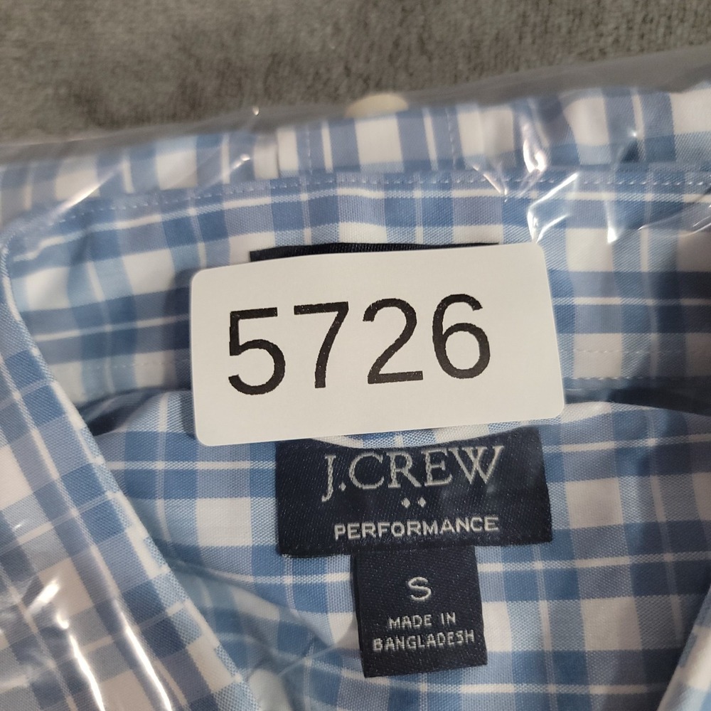 J Crew Shirt Men Small Blue Plaid Slim Fit Performance Cotton Blend Casual NWT - Picture 10 of 10